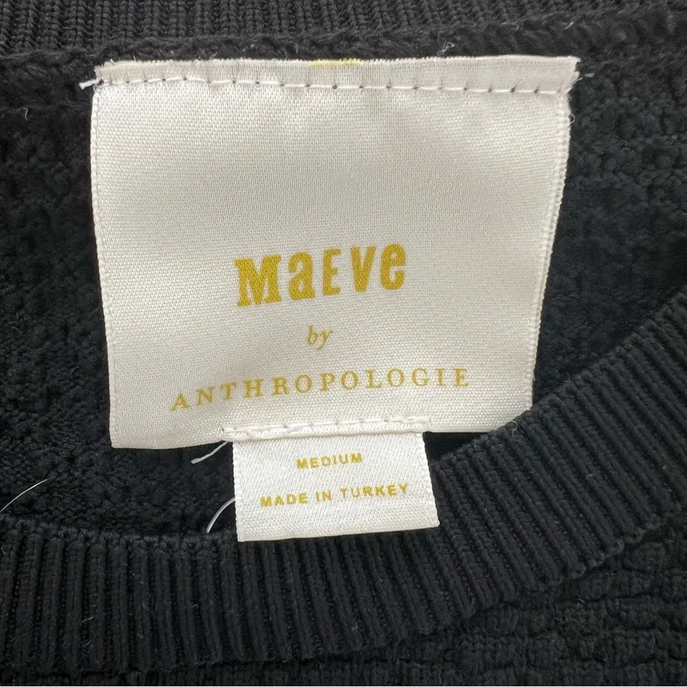 🎉HP🎉 NWT Anthropologie Maeve Sheer Polka Dot Long-Sleeve, Ruffled Shoulder Top M - Picture 5 of 7